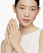 DY Initial Pinky Ring in 18K Yellow Gold with Diamond A, 9.8mm